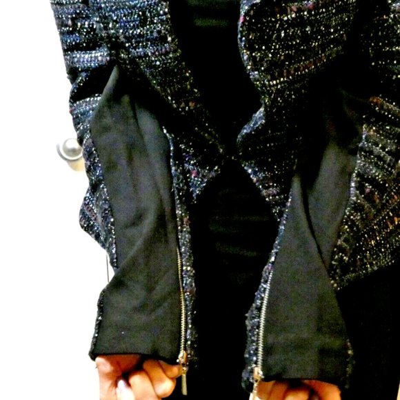 WHBM Jacket Black Classic Office Suit Blazer Tweed Multicolor Dress-up Size 6 - Picture 7 of 11